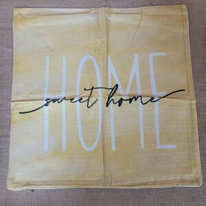 Pair of Canvas Pillow Covers Yellow Bless This Home Sweet Home 18x18" New